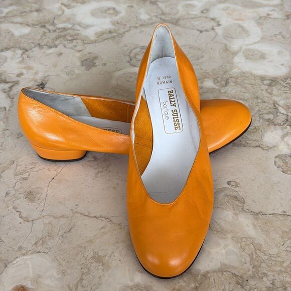 Bally Suisse Romain Nappa Leather Ballerina Flats 1970s Vintage - Picture 9 of 12